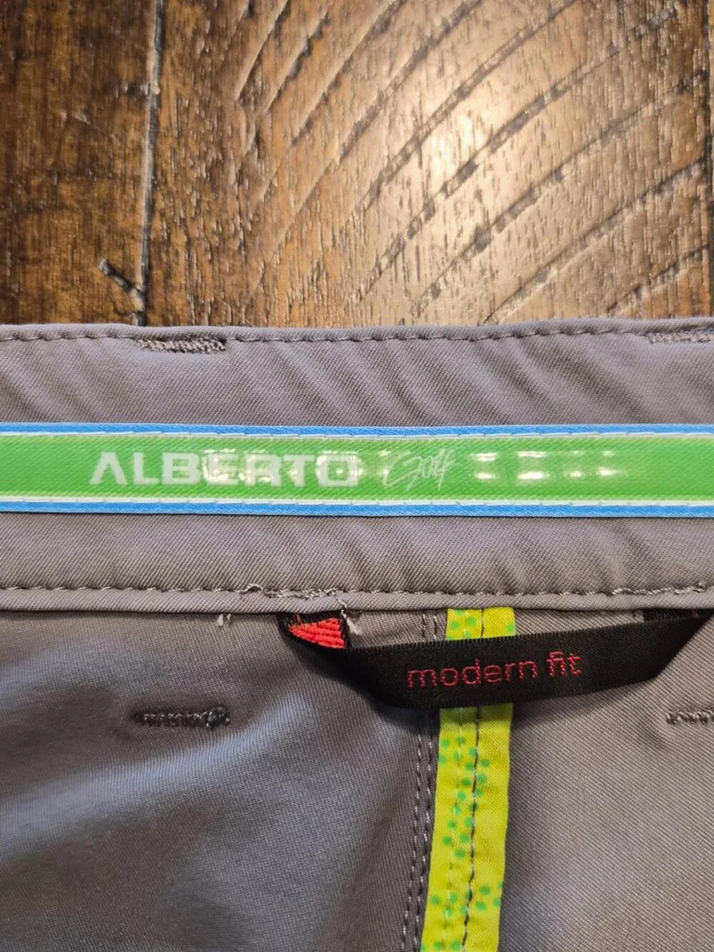Alberto Modern Fit Mens Size 46 32X33 Chino Grey Stretch Golf Pants 3XDRY G607